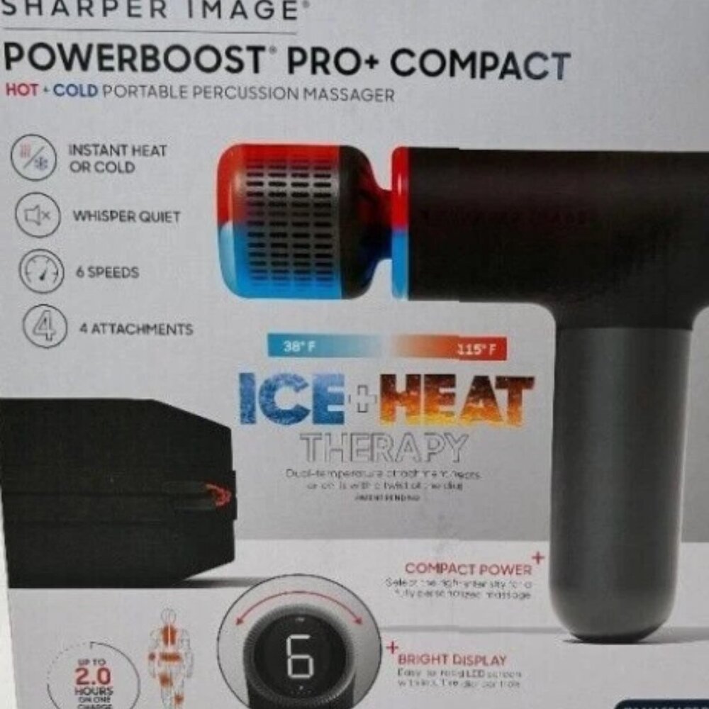 Sharper Image PowerBoost Pro Hot & Cold Percussion Massager New